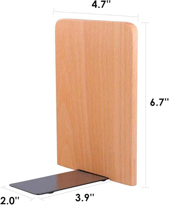 Pandapark Wood Bookends, Non-Skid Bookend - Image 2