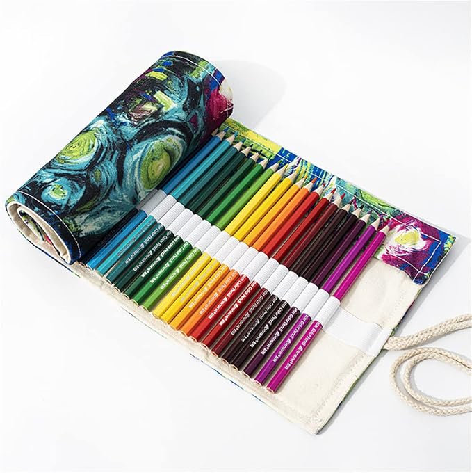DIYOMR 24/36/72 Slots Pencil Wrap Roll Up Bag, Artist Colored Roll - Image 4