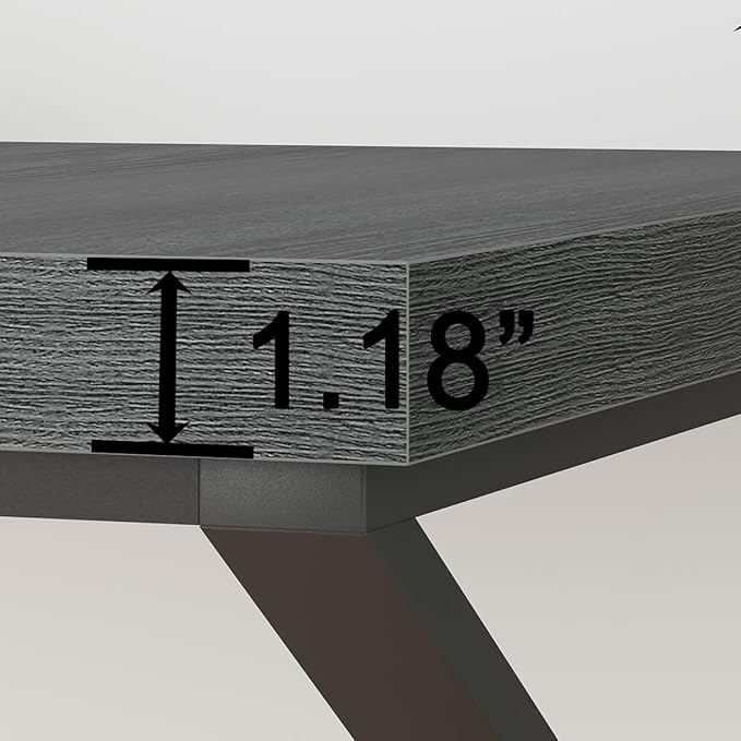 HSH Extra Long Computer Desk, Industrial Metal Wood Home Office Desk, Large PC Laptop Table for 2 Person Executive Writing Work Study Gaming, Bedroom Living Room Dual Monitor Desk, Dark Gray, 70 Inch-DeskLoop Office