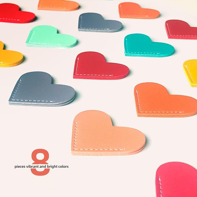Leather Heart Bookmarks, Cute Handmade Page Corner Book Markers, Reading Gifts - Image 3
