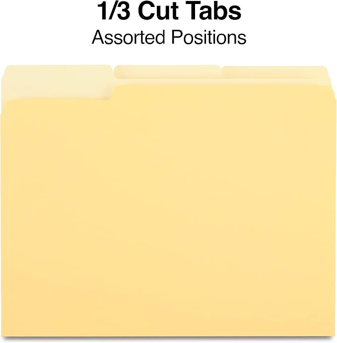 Staples File Folders, Letter Size, 1/3‑Cut Tabs, Durable Paper Stock, 200/Carton - Image 3