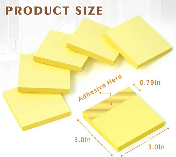 2 x 1.5in Sticky Notes Mini, Yellow Sticky Notes,1600pcs Notes Pads Small Memo Pads,100 Sheets/Pad Strong Self-Stick Pads, Bulk Tiny Pads Easy to Post Notes for Home, Meeting(16Pack)-DeskLoop Office