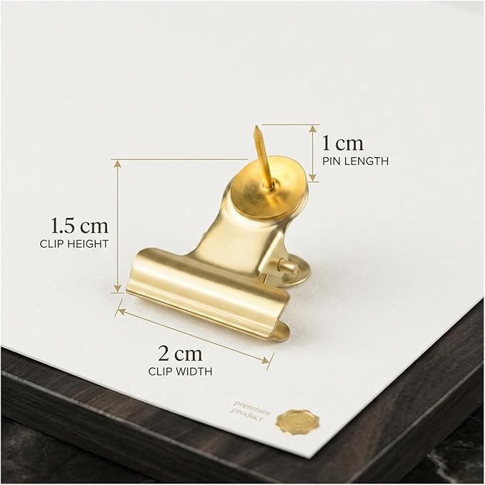 50PCs Golden Push Pins Clips Thumb Tacks - Image 3