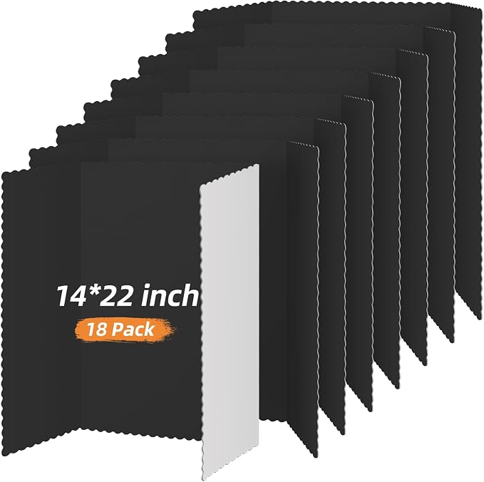 Ctosree 18 Pcs 14 * 22inch Tri Fold Poster Board Bulk, Science Fair Project by Ctosree