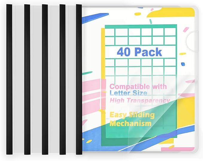 TOTiyea 40 Pack Clear Report Covers by TOTiyea