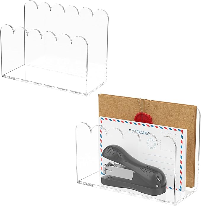 YAGELI 2 Pack 1-Slot Acrylic Mail Organizer by YAGELI
