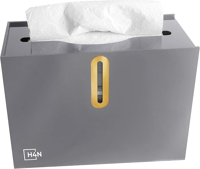 H4N Multifold Hand Paper Towel Dispenser Countertop, Compact Design, Single Sheet Dispensing for Home and Commercial Use, Gray-DeskLoop Office