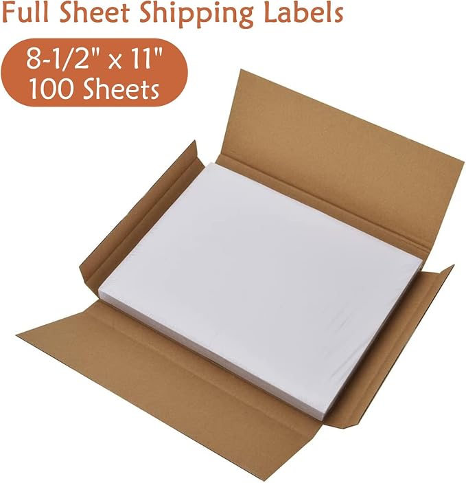 9527 Product 100 Sheets Sticker Labels 8-1/2" x 11" Shipping Address Labels - Image 7