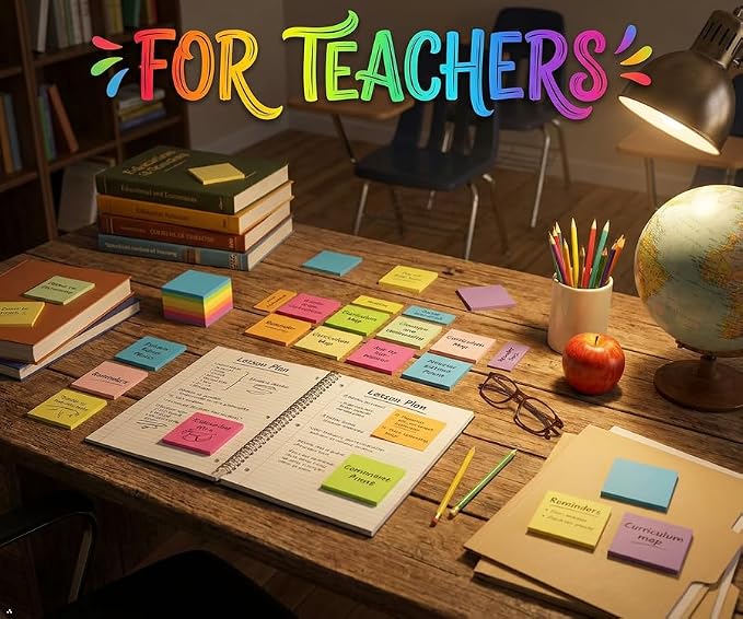 Sticky Notes 3x3 Inches, Bright Colors Self-Stick Pads - Image 7