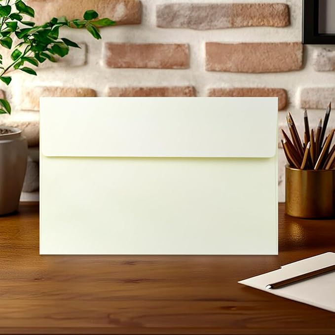 A9 Envelopes Ivory 5.75x8.75 Invitation Envelopes Self Seal Pack of 50 Blank - Image 6