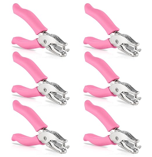 Single Hole Punch Metal Pink, 1/4” Hole Puncher by Enday