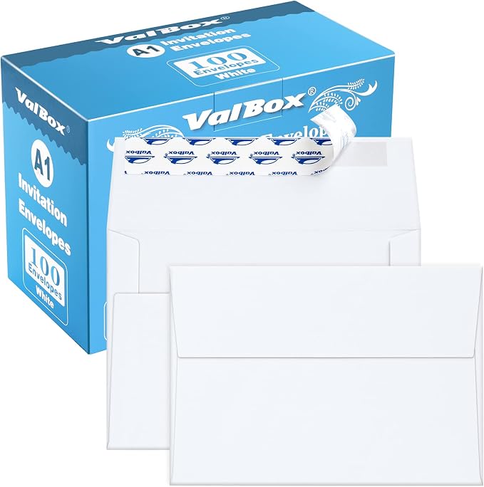 ValBox A1 Invitation Envelopes 100 Qty by ValBox