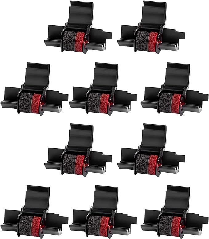 Calculator Ink Roller Printer Ribbon (10 Pack) IR40T IR-40T CP13 MP-12D PR-42 IR-40T, Black & Red Compatible with Casio HR-100TM HR-150TM HR-170RC, Sharp EL-1750V EL-1801V-DeskLoop Office