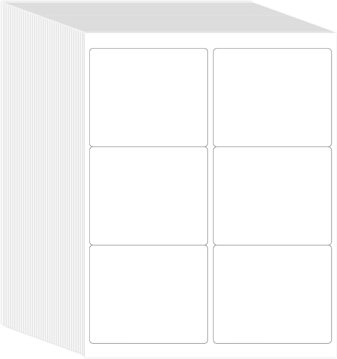 L LIKED 3-1/3" x 4" Printable White Sticker Labels, 9000 Labels by LLIKED