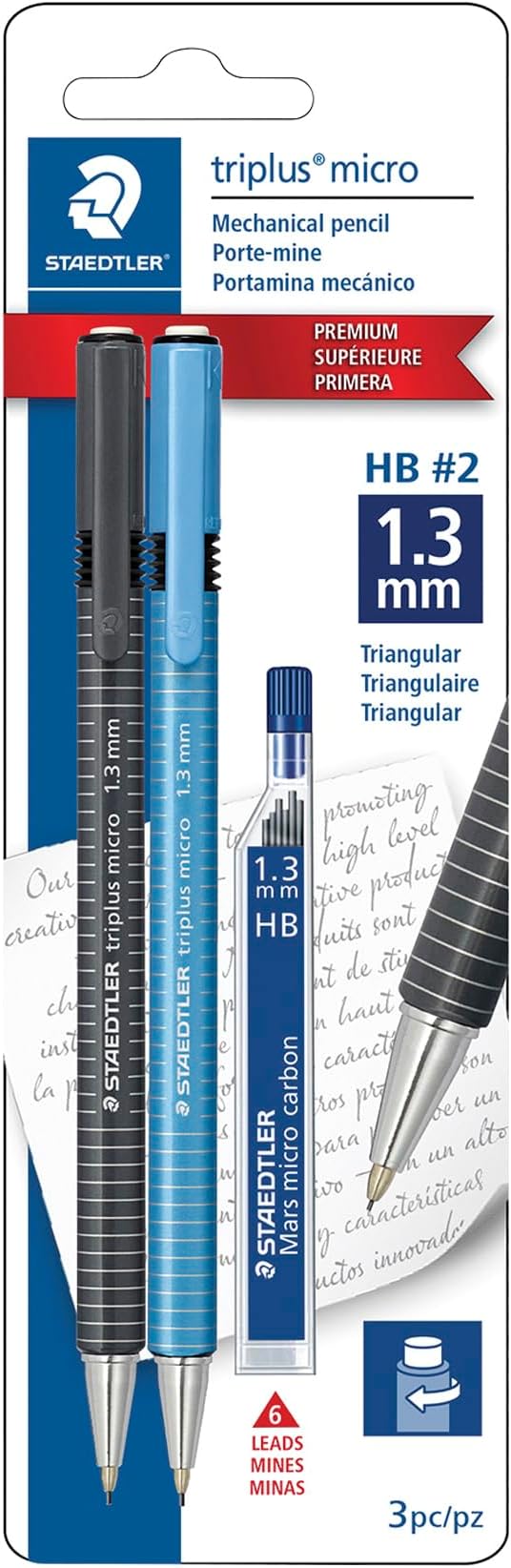 STAEDTLER Triplus Micro Mechanical Pencils, 1.3mm #2 Lead by Staedtler