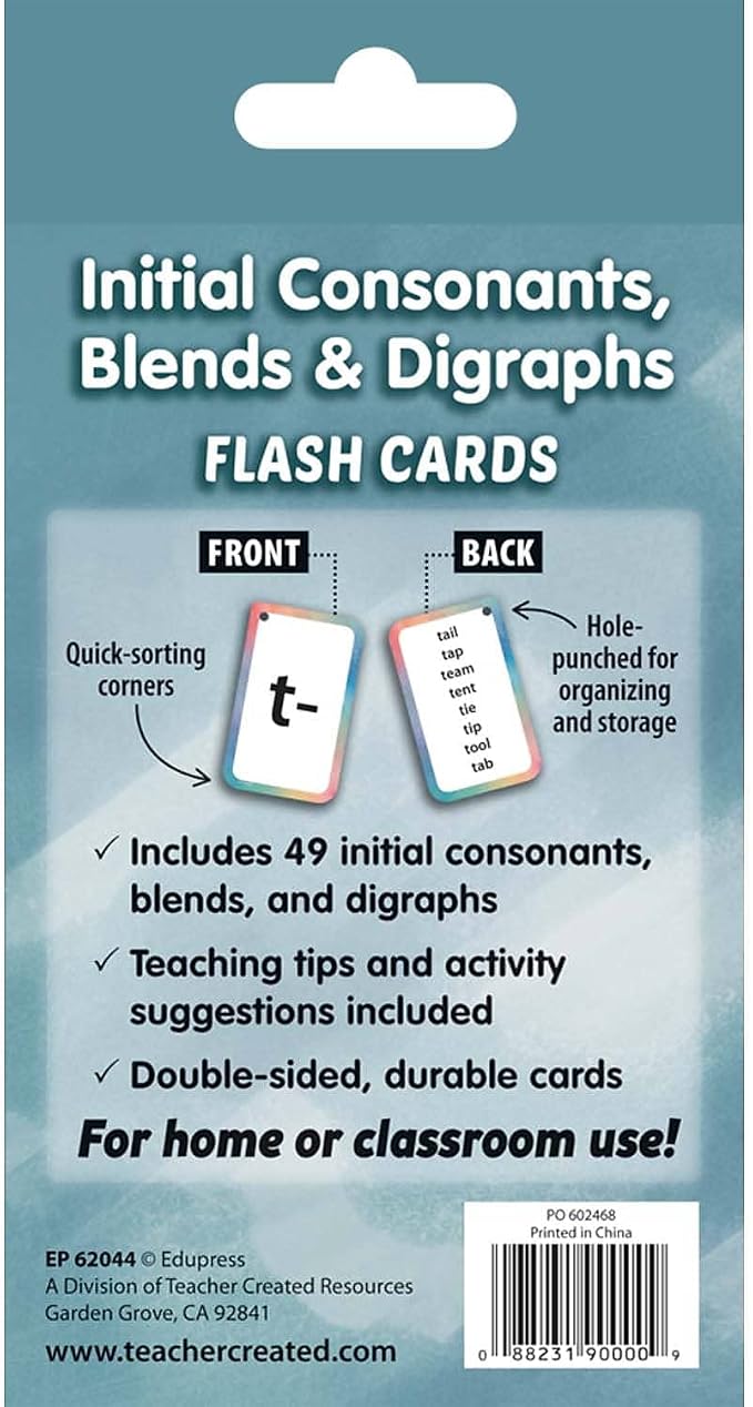 Teacher Created Resources Initial Consonants, Blends & Digraphs Flash Cards - Image 4