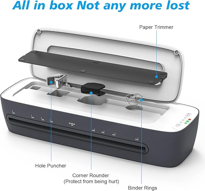 Laminator Machine 13-Inch Thermal Lamination with Laminating Sheets 9 in1 Office Desktop Laminate Machine, Portable A3 Laminater for Teachers Personal 60S Warm-Up Never Jam-DeskLoop Office