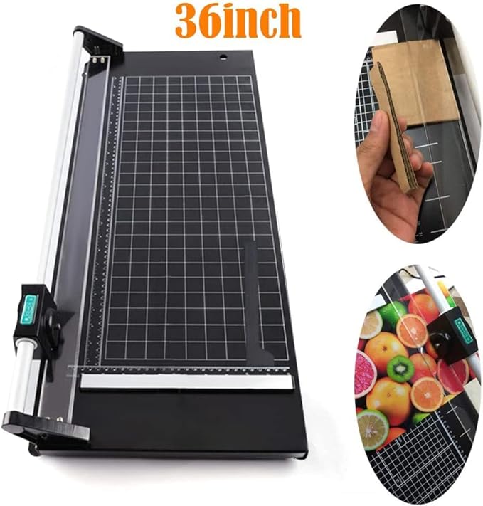 Manual Heavy Duty 36 Inch Rolling Cutter Precision Rotary Paper Trimmer for Photo Paper, Film, Art Paper Jam, Office Paper, Thin Plastic Soft Board, PVC,Cutting Table,Professional Rolling Trimmer-DeskLoop Office