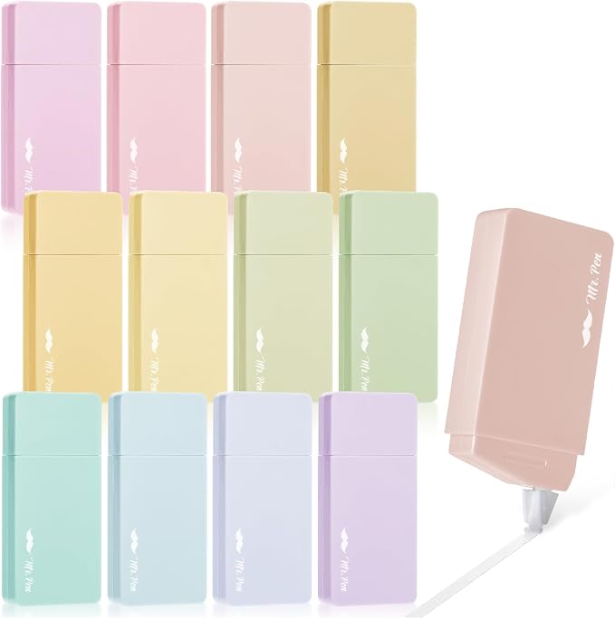 Mr. Pen- Aesthetic Correction Tape Bulk, 0.2" x 236", Pastel Colors | Cute by MrPen