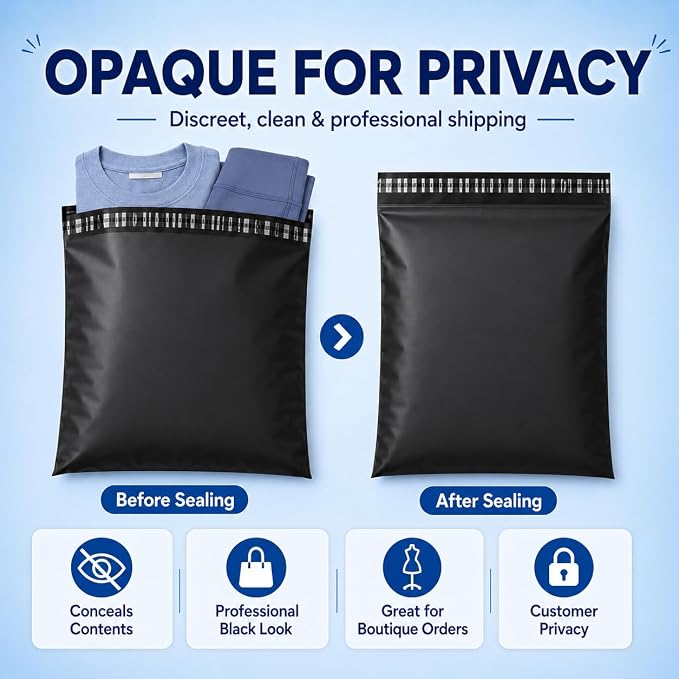 Fuxury Poly Mailers 10x13 Inch 50Pcs, Waterproof Shipping Bags - Image 3
