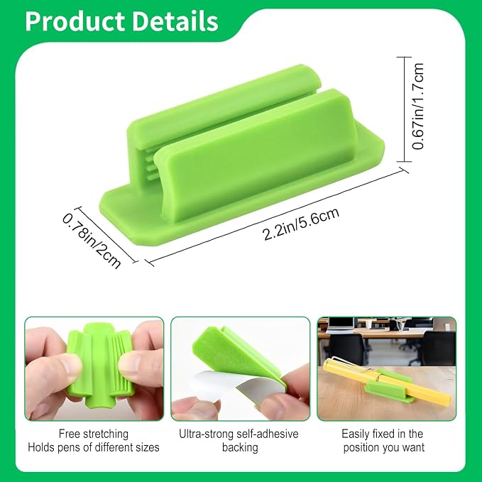 20 Pack Silicone Pencil Holders, Adhesive Pen And Marker Holders, Wall - Image 3