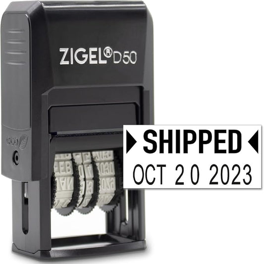 ZIGEL D50 Date Stamp with Shipped by ZIGEL