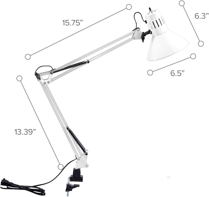 Bostitch Office VLF100-WHT Swing Arm Desk Lamp - Image 7