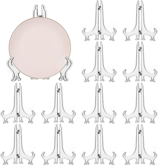 LonlyEagle 12 Pack 7 Inch Clear Plastic Easels or Stand/Plate Holders to by LonlyEagle