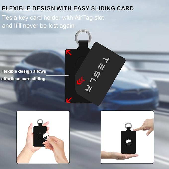 Tesla Key Card Holder with AirTag Slot, AirTag Card Key Holder - Image 5