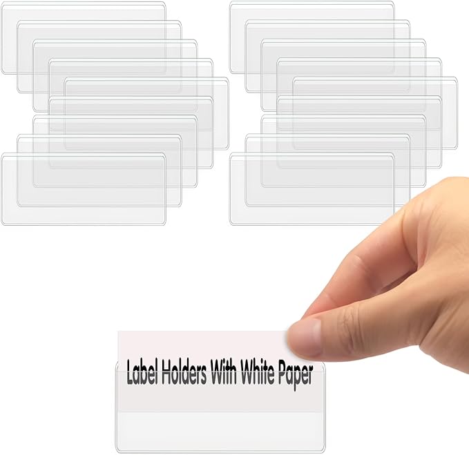 Self Adhesive Label Holders, ELEMGULY 104 Pack Adhesive Shelf Tag Shelf Label by ELEMGULY