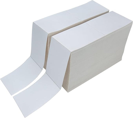 L LIKED 6000 Fanfold 4" x 6" Direct Thermal Labels, with Perforated line for Thermal Printers - Compatible with Zebra & Rollo Printer