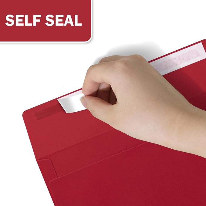 A9 Envelopes Red 5.75x8.75 Invitation Envelopes Self Seal Pack of 50 Blank - Image 3