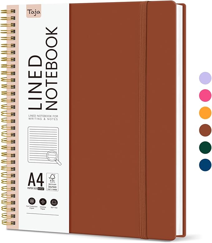 Taja Spiral Lined Notebook, 8.5"x11" Notebooks by Taja