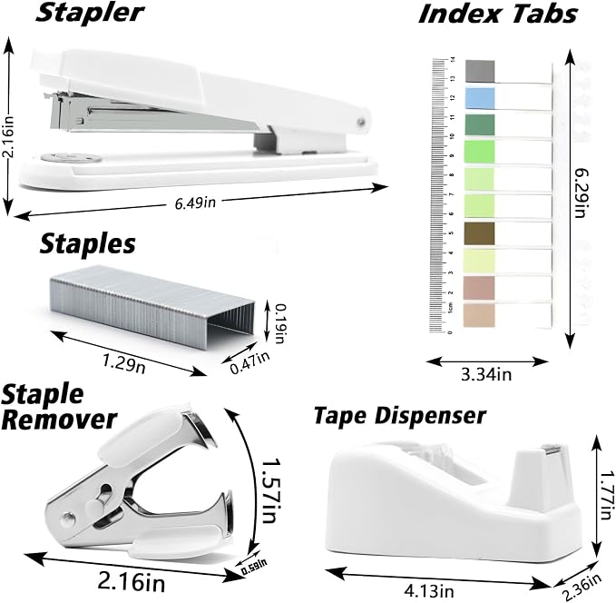 sportsvoutdoors White Desk Accessories, Modern Minimalist Office Supplies Set - Image 2