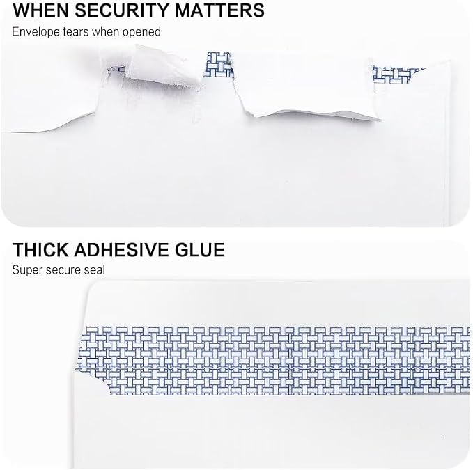 HERKKA #10 Security Self-Seal Envelopes, No.10 Windowless Bussiness Envelopes - Image 4