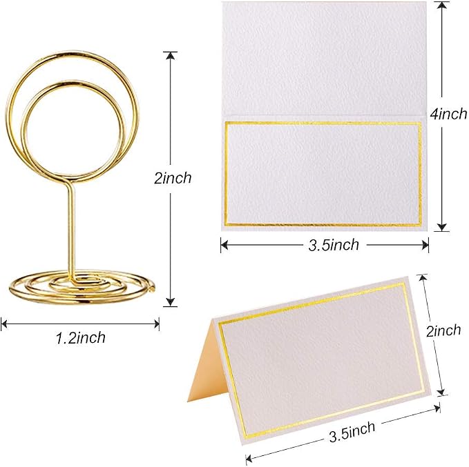 Toncoo 24 Pcs Premium Mini Table Number Holders and 24 Pcs Place Cards - Image 3
