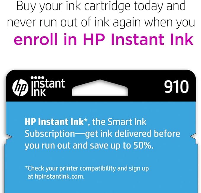 HP 910 Magenta Ink Cartridge | Works with HP OfficeJet 8010, 8020 Series, HP OfficeJet Pro 8020, 8030 Series | Eligible for Instant Ink | 3YL59AN-DeskLoop Office