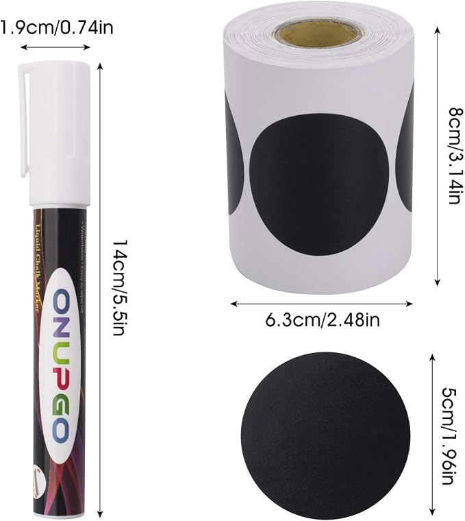 ONUPGO Chalkboard Labels-180pcs Waterproof Reusable Blackboard Stickers - Image 3