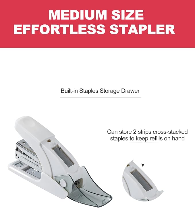 PAPERPAL Effortless Stapler Set, 20 Sheet Capacity, 000 1/4-inch staples and a - Image 3