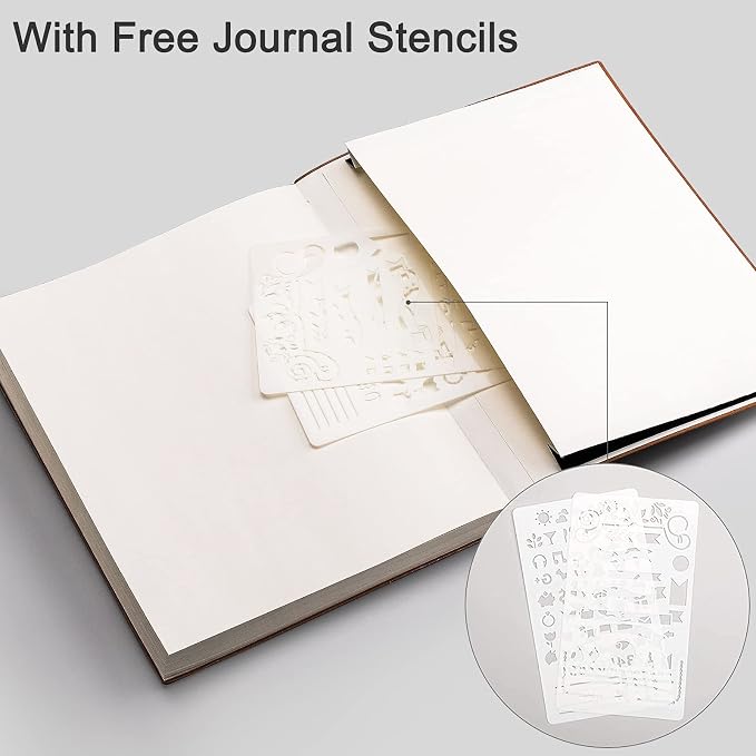 EMSHOI Dotted Journal Bullet Notebook, B5 Large Softcover Leather Journal - Image 4