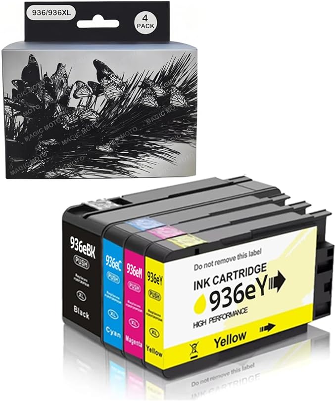 936E 936XL 936 Ink Cartridges Combo Pack Replacement for HP 936E 936XL Ink Cartridges Combo Pack for OfficeJet Pro 9120e 9125e 9730e 9130 9135e 9122e 9128e 9110b 9120b 9130b 9130e Printers, 4 Pack-DeskLoop Office