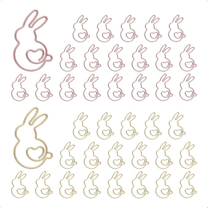OWLFAVO 40pcs Bunny Shape Paper Clips by OWLFAVO