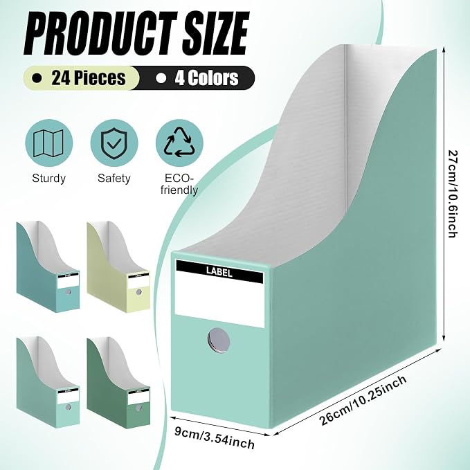 Thenshop 24 Pcs Cardboard Magazine File Holder Organizer, Desk File Organizer - Image 2