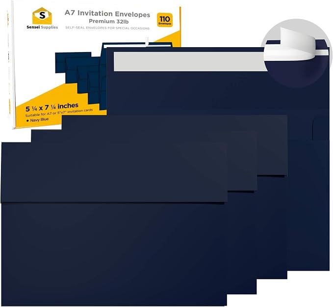 110 5x7 Navy Blue Invitation Envelopes by SenseiSupplies