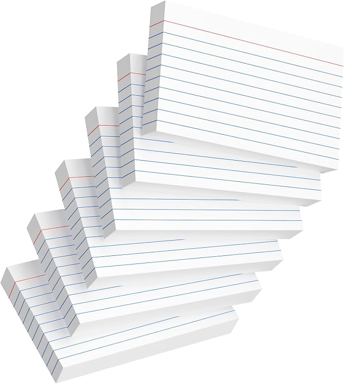 Index Cards 3x5 Inch, Flash Cards, Ruled Lined White Note Cards Paper by Ciphyfee