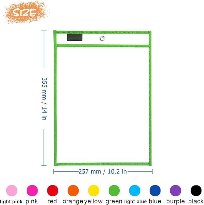 LONGKEY 20 Pack Dry Erase Pockets - Image 2