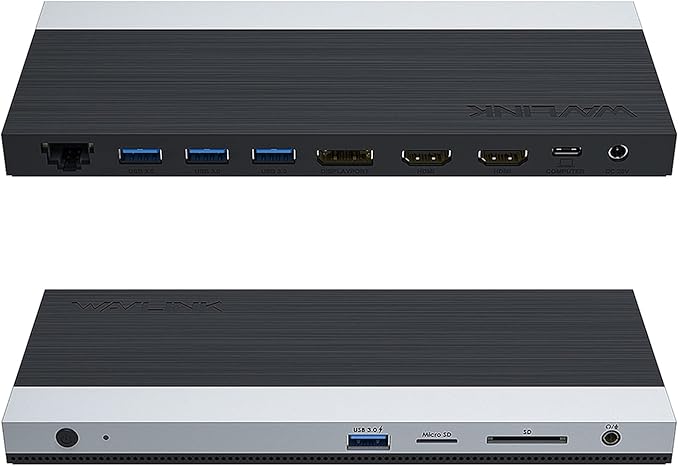 WAVLINK USB C Docking Station 3 Monitor with 100W PD, USB-C Laptop Dock Triple Display for Dell Hp Lenovo Windows, Type C Adapter Hub - Dual HDMI, DisplayPort, Ethernet, 4 USB3.0, SD/TF Slot, Audio-DeskLoop Office