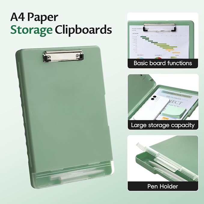Clipboard with Storage, 8.5 x 11 Clip Board with Pen Holder and Organization Box - Image 2