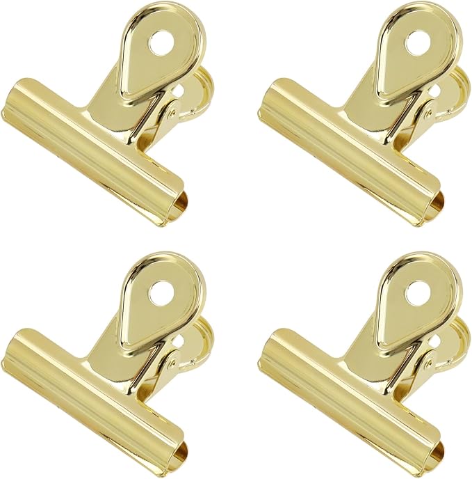 Xiaoyztan Mini Clips, 40mm Wide Gold Bulldog Clips Paper Clip Binder Bull Clip by Welcometoxiaoyztan