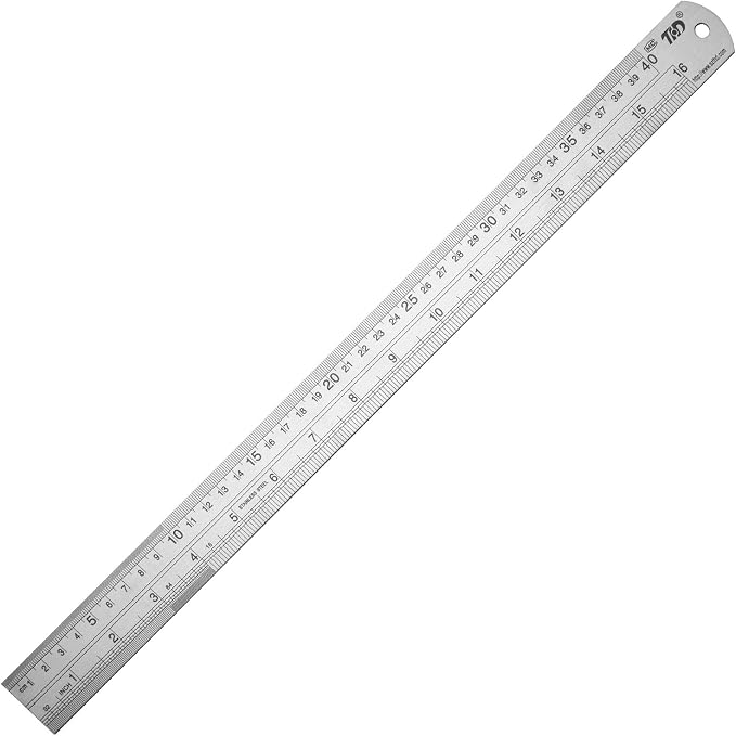 ZZTX Ruler Metal Straight Edge Stainless Steel Ruler 16 Inch Ruler Set Rulers by ZZTX